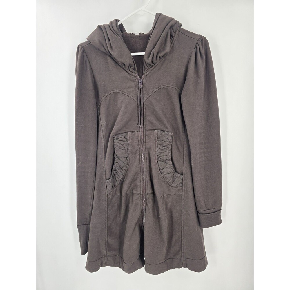 Prairie Underground Long Cloak Hoodie Coat Victorian Small Brown Full Zip